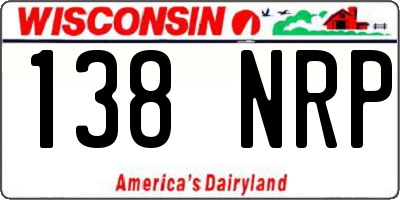 WI license plate 138NRP