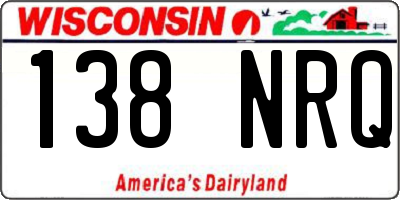 WI license plate 138NRQ