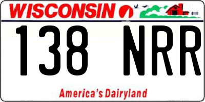 WI license plate 138NRR