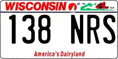 WI license plate 138NRS