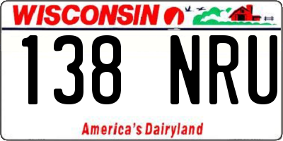 WI license plate 138NRU