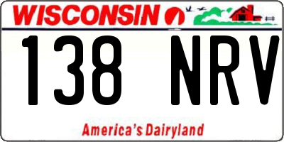 WI license plate 138NRV
