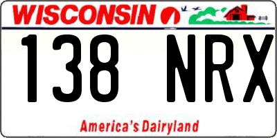 WI license plate 138NRX