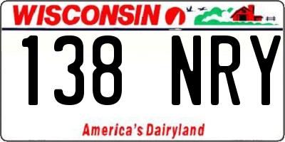 WI license plate 138NRY