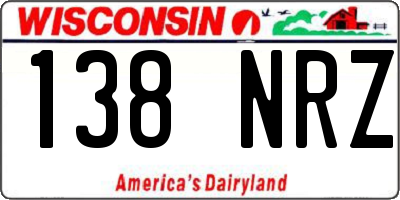 WI license plate 138NRZ