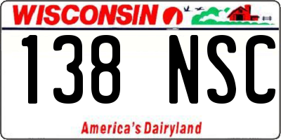WI license plate 138NSC