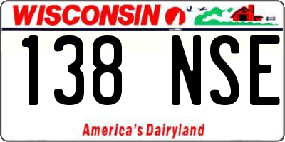 WI license plate 138NSE