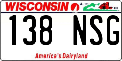 WI license plate 138NSG