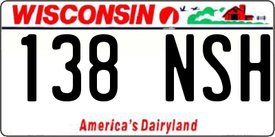 WI license plate 138NSH
