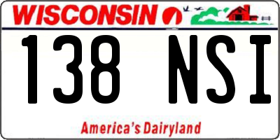 WI license plate 138NSI