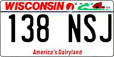 WI license plate 138NSJ