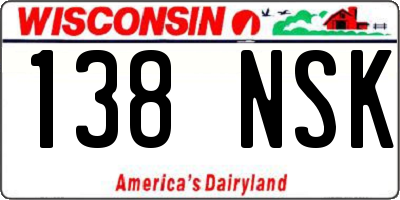 WI license plate 138NSK