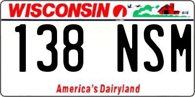 WI license plate 138NSM