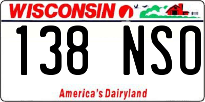 WI license plate 138NSO
