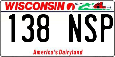 WI license plate 138NSP