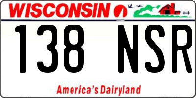 WI license plate 138NSR