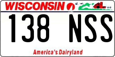 WI license plate 138NSS
