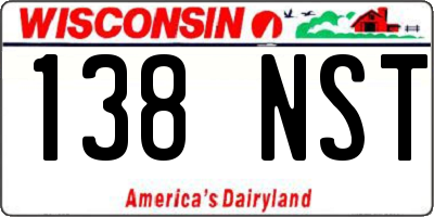 WI license plate 138NST