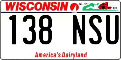WI license plate 138NSU