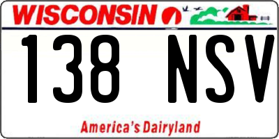 WI license plate 138NSV