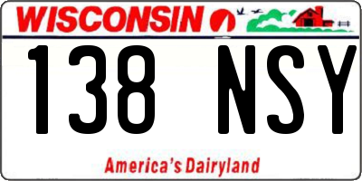 WI license plate 138NSY