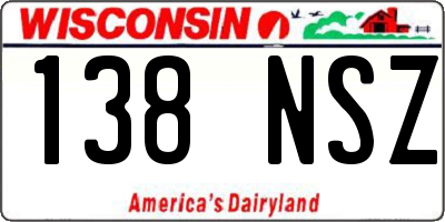 WI license plate 138NSZ