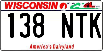 WI license plate 138NTK