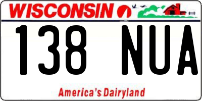 WI license plate 138NUA