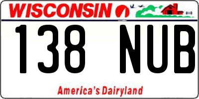 WI license plate 138NUB