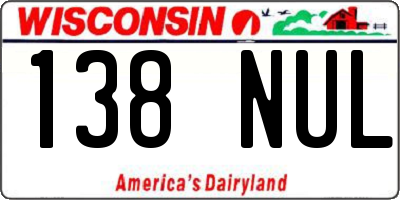 WI license plate 138NUL