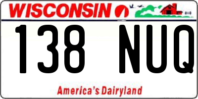 WI license plate 138NUQ