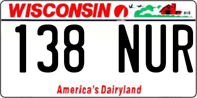 WI license plate 138NUR