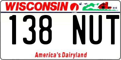 WI license plate 138NUT