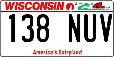 WI license plate 138NUV