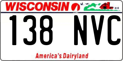 WI license plate 138NVC