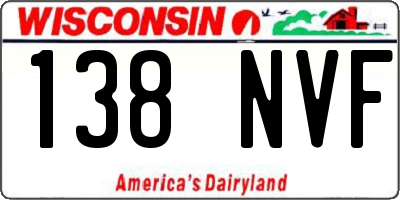 WI license plate 138NVF