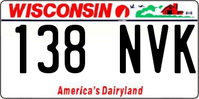 WI license plate 138NVK