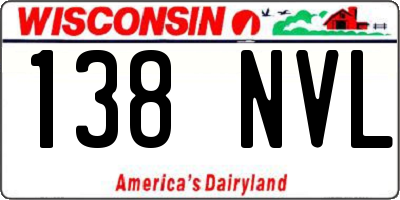 WI license plate 138NVL