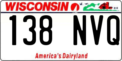 WI license plate 138NVQ