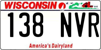 WI license plate 138NVR