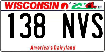 WI license plate 138NVS