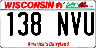 WI license plate 138NVU
