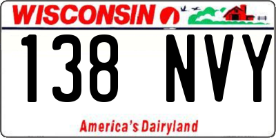WI license plate 138NVY