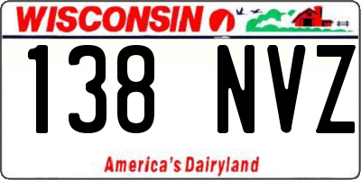 WI license plate 138NVZ