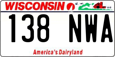 WI license plate 138NWA