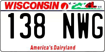 WI license plate 138NWG