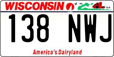 WI license plate 138NWJ