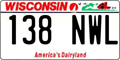 WI license plate 138NWL