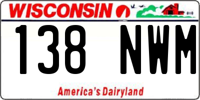 WI license plate 138NWM