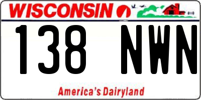 WI license plate 138NWN